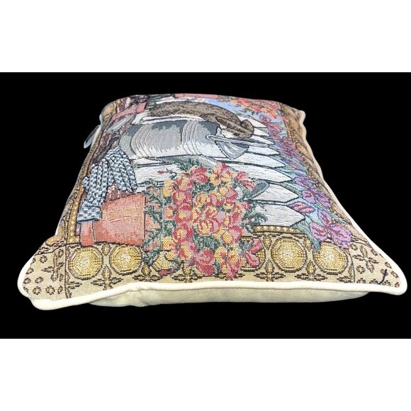 Vintage Bunny Rabbit Tapestry Throw Pillow Cottagcore Style By Fashion - Picture 3 of 6